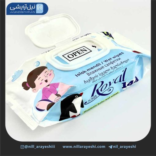 دستمال مرطوب کودک رویال اس اس بی 144 برگ ( طرح کارتونی )