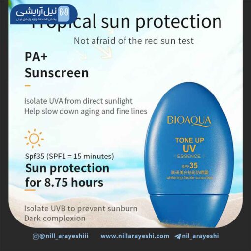 کرم ضد آفتاب بی رنگ بیوآکوا 30 گرمی spf35 کد bqy46425