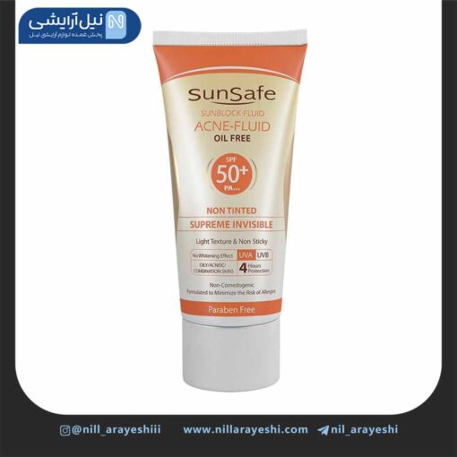 فلوئید ضد آفتاب فاقد چربی بی رنگ سان سیف مدل Acne-Fluid