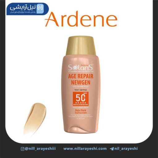 فلوئید ضد آفتاب ضد چروک مدل age repair newgen سولاریس آردن spf50 ( بژ روشن )