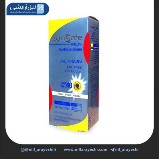 کرم ضد آفتاب آقایان بی رنگ سان سیف SPF40