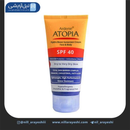 کرم ضد آفتاب مرطوب کننده بی رنگ پوست خشک آتوپیا آردن SPF40