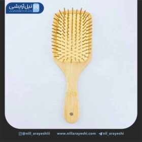 برس مو چوبی مستطیلی کف کرمی سایز بزرگ