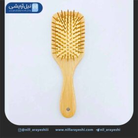 برس مو چوبی مستطیلی کف کرمی سایز کوچک