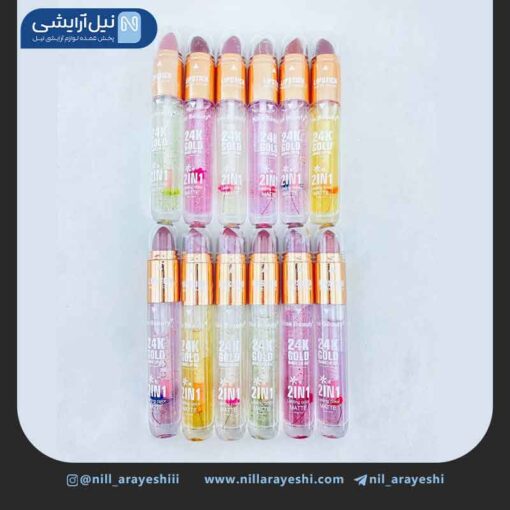 رژ لب جامد و برق لب حرارتی گلدار دو کاره کیس بیوتی کد 03 - 70292