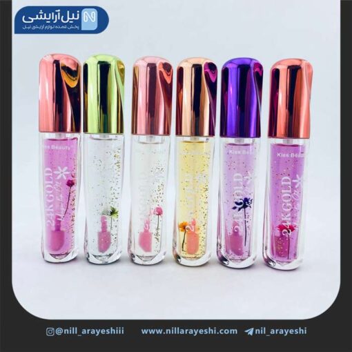 برق لب حرارتی گلدار طلا 24k کیس بیوتی کد 03 - 7452