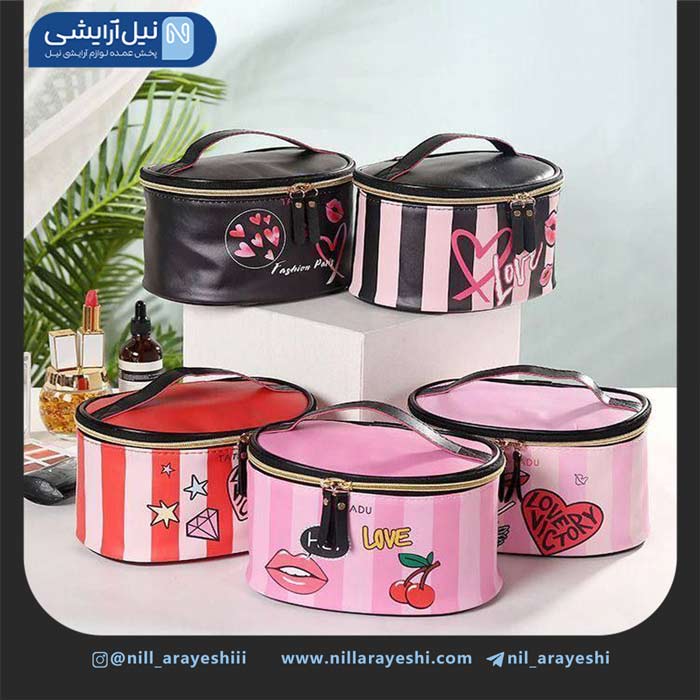 کیف آرایشی سایز بزرگ طرح ویکتوریا سکرت تاتادو ( بیضی )