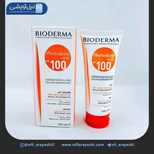 کرم ضد آفتاب بدون رنگ فتودرم مکس spf100 بیودرما 100 میل