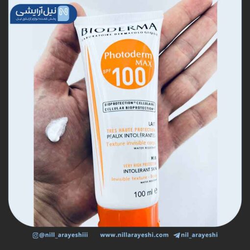 کرم ضد آفتاب بدون رنگ فتودرم مکس spf100 بیودرما 100 میل