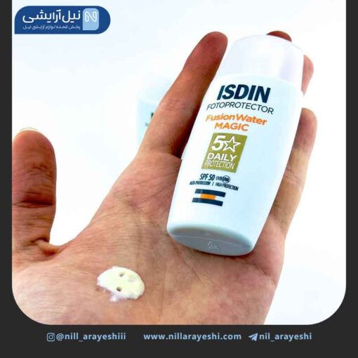 فلوئید ضد آفتاب بی رنگ مجیک فیوژن واتر ایزدین spf50