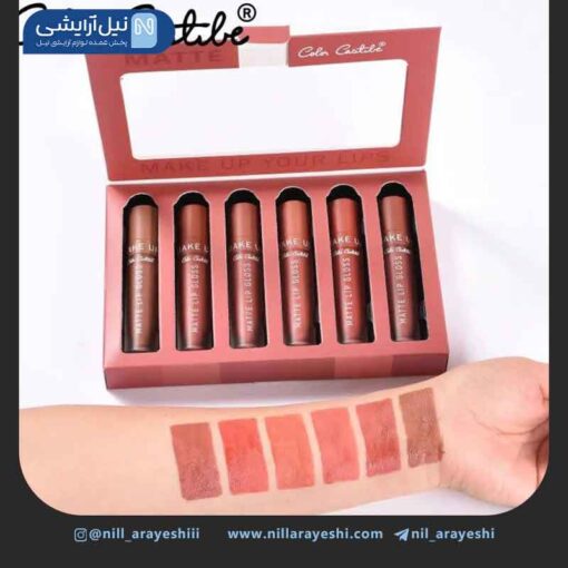 پک رژ لب مایع کالر کاستل شش عددی کد 1 - 4156