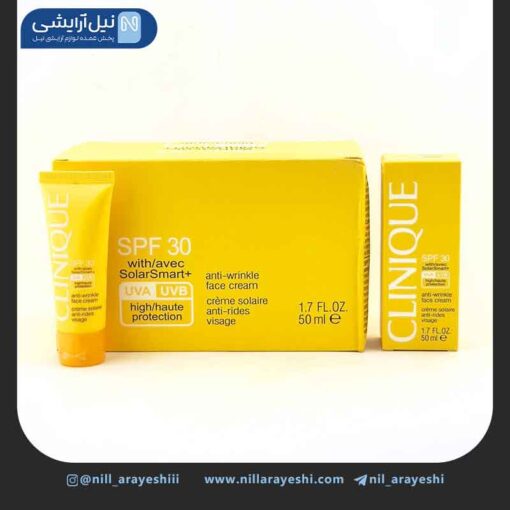 کرم ضد آفتاب بی رنگ ضد چروک کلینیک 50 میل spf30