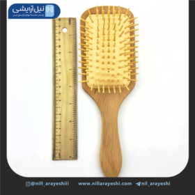 برس مو چوبی مستطیلی کف کرمی سایز بزرگ