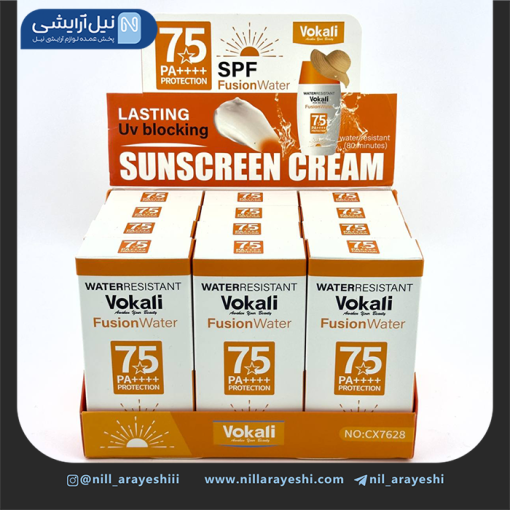 فلوئید ضد آفتاب بی رنگ فیوژن واتر وکالی spf75 کد cx7628