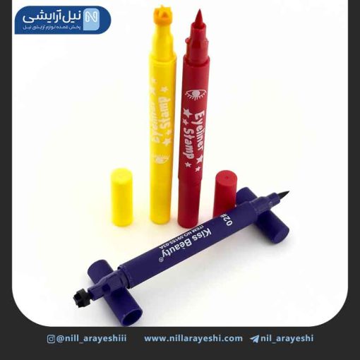 خط چشم رنگی ماژیکی دو طرفه استامپی طرح دار کیس بیوتی کد 03 - 59153