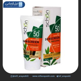 کرم ضد آفتاب دابل شید چای سبز رنگ طبیعی فاقد چربی شون spf50