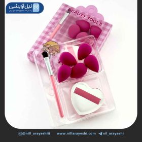 پک پد آرایشی و براش جعبه طلقی هفت عددی کد 5024
