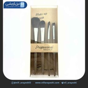 ست براش چهار تیکه دسته طرح چوب کد JR - 40615