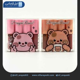 پک رژ لب مایع طرح خرس دراگون رانی چهار عددی کد dr140