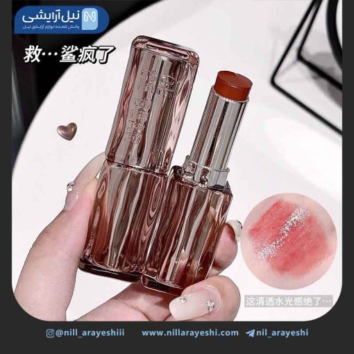 رژ لب جامد خیس پوکه طرح شیشه ای گگ بیر کد gx1177