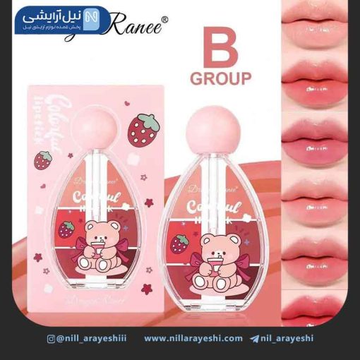 پالت رژ لب خیس شش رنگ خرسی دراگون رانی کد dr177