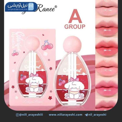 پالت رژ لب خیس شش رنگ خرسی دراگون رانی کد dr177