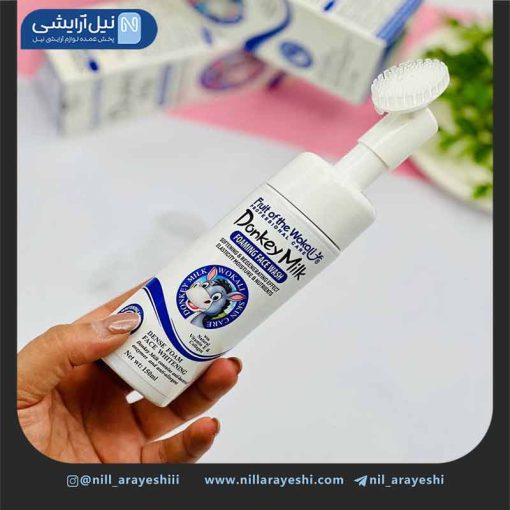 فوم شستشو صورت براش دار شیر الاغ وکالی 150 میل