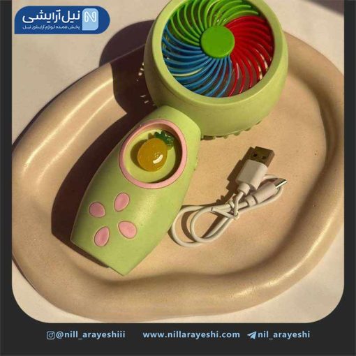 مینی فن دکمه میوه ای شارژی کد hq6630