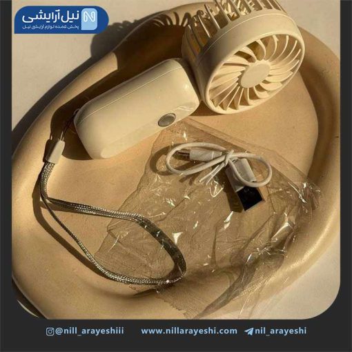 مینی فن دکمه نقره ای شارژی کد tml269