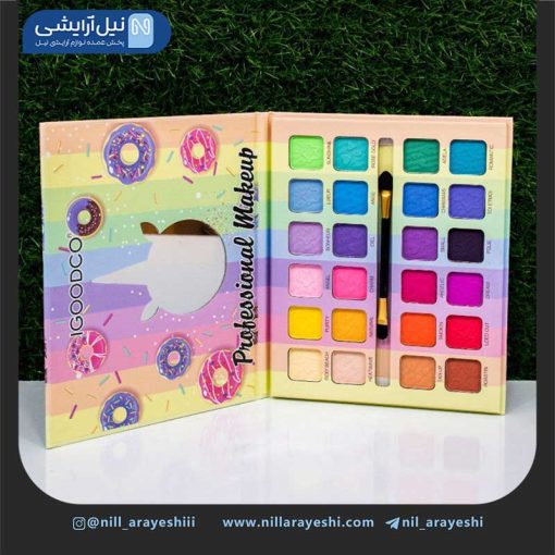 پالت سایه کتابی و براش 24 رنگ‌ دونات آیگودکو