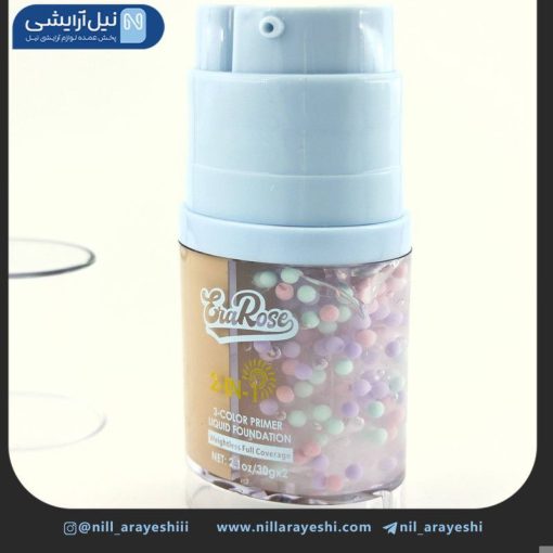 کرم پودر و پرایمر پمپی دوقلو ارا رز 30 گرم کد 8004